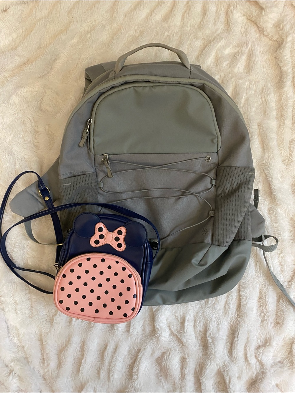 FREE Kids Navy and Pink Bow Crossbody Bag - Mini Polka Dot Purse